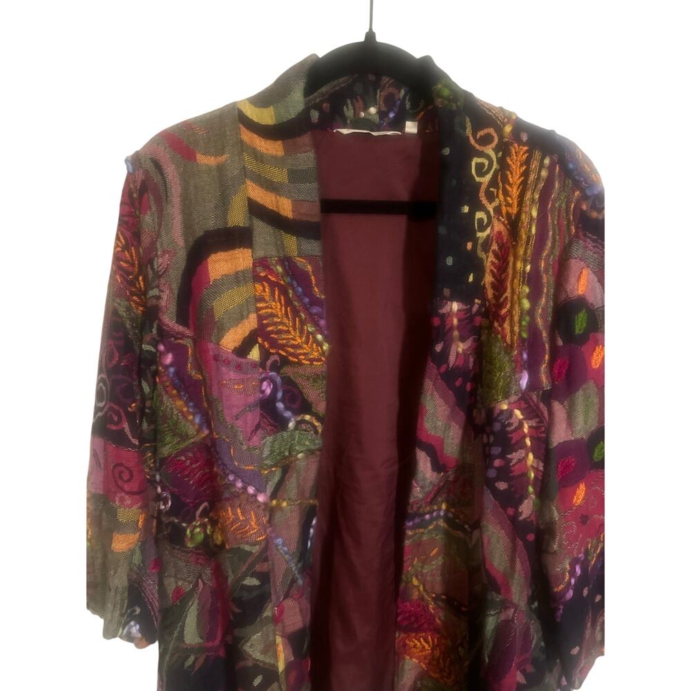 Soft Surroundings XL Embroidered Patchwork Jacket Boho Art to Wear